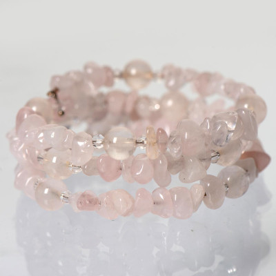 Браслет из розового кварца 