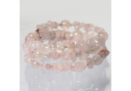 Браслет з рожевого кварцу 