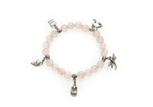 Браслет з рожевого кварцу 