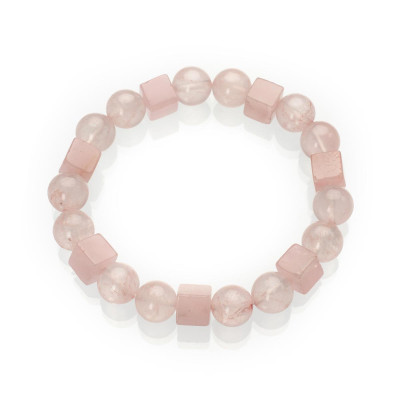 Браслет з рожевого кварцу 
