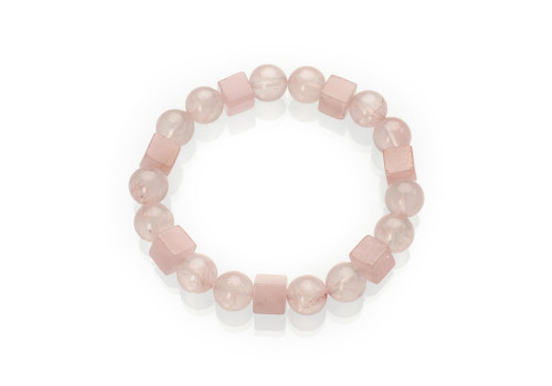 Браслет з рожевого кварцу 