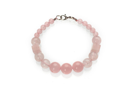 Браслет з рожевого кварцу 