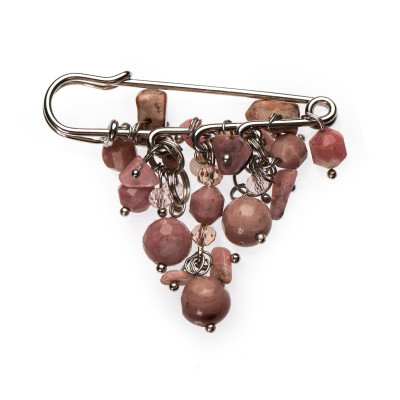 Брошка з родонітом