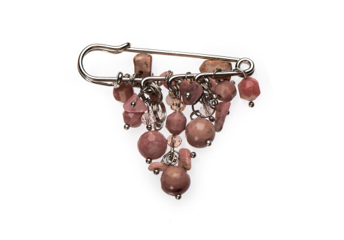 Брошка з родонітом