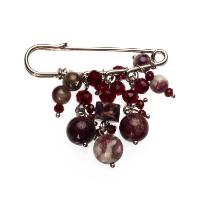 Брошка з натуральним турмаліном