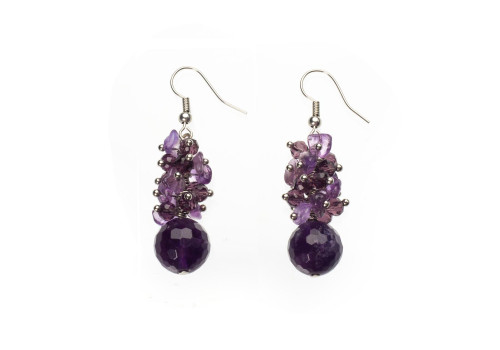 Сережки з аметистом 