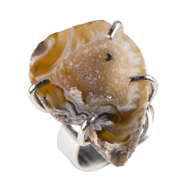 Каблучка з агатом 