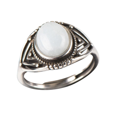 Каблучка з натуральним аквамарином