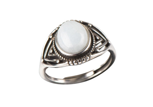 Каблучка з натуральним аквамарином