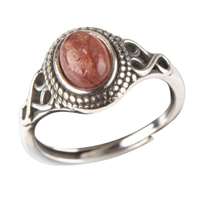 Каблучка з полуничним кварцем