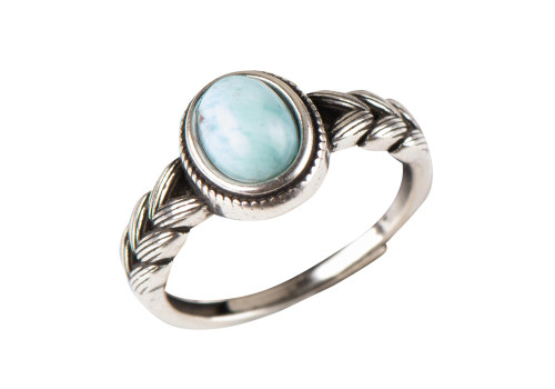 Каблучка з натуральним ларимаром