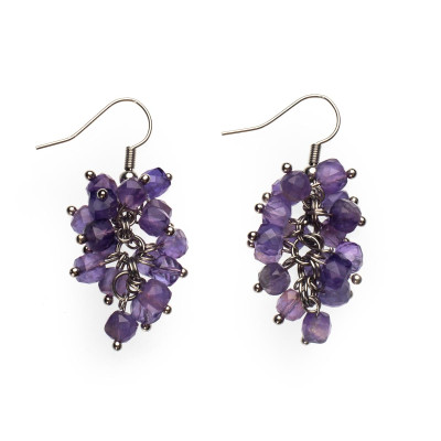Сережки з аметистом