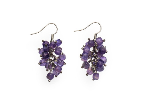 Сережки з аметистом