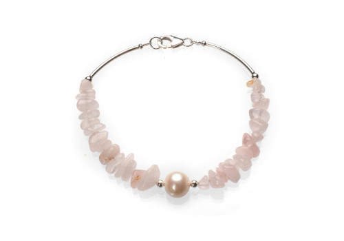Браслет з рожевим кварцем