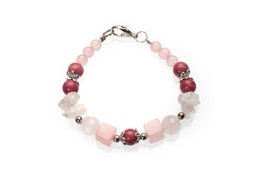 Браслет з рожевим кварцем