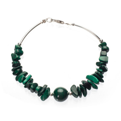 Браслет з натурального малахіту