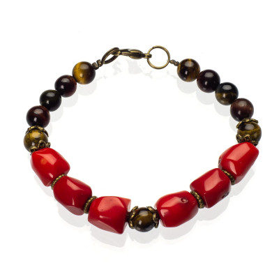 Браслет з натуральним коралом
