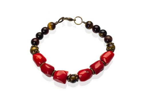 Браслет з натуральним коралом