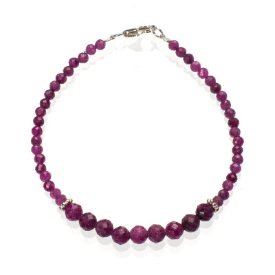 Браслет з натурального рубіну