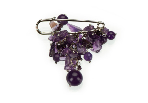 Брошка з аметистом