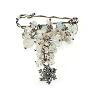 Брошка з гірським кришталем 