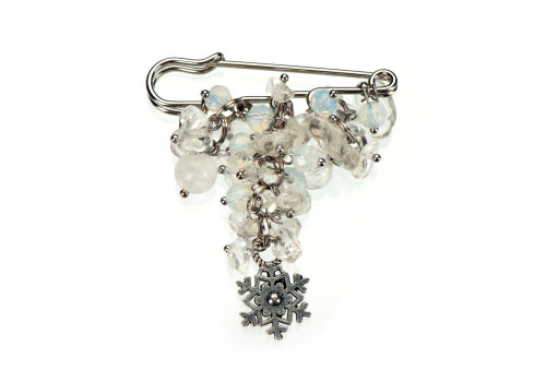 Брошка з гірським кришталем 