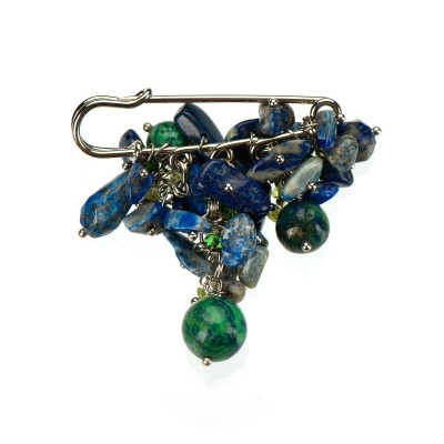 Брошка з лазуритом