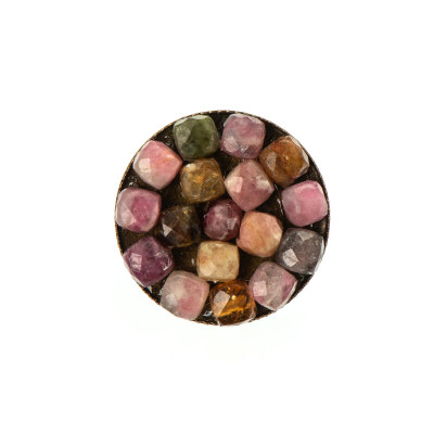 Брошка з натуральним турмаліном