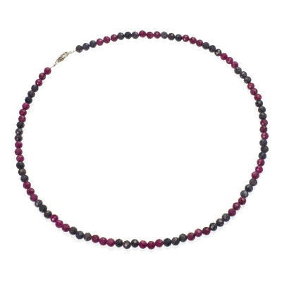 Намисто з натуральним сапфіром та рубіном