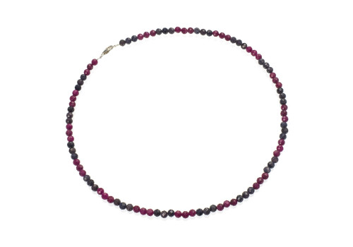 Намисто з натуральним сапфіром та рубіном