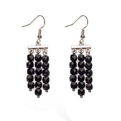 Сережки з обсидіаном