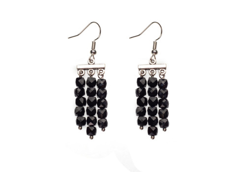 Сережки з обсидіаном