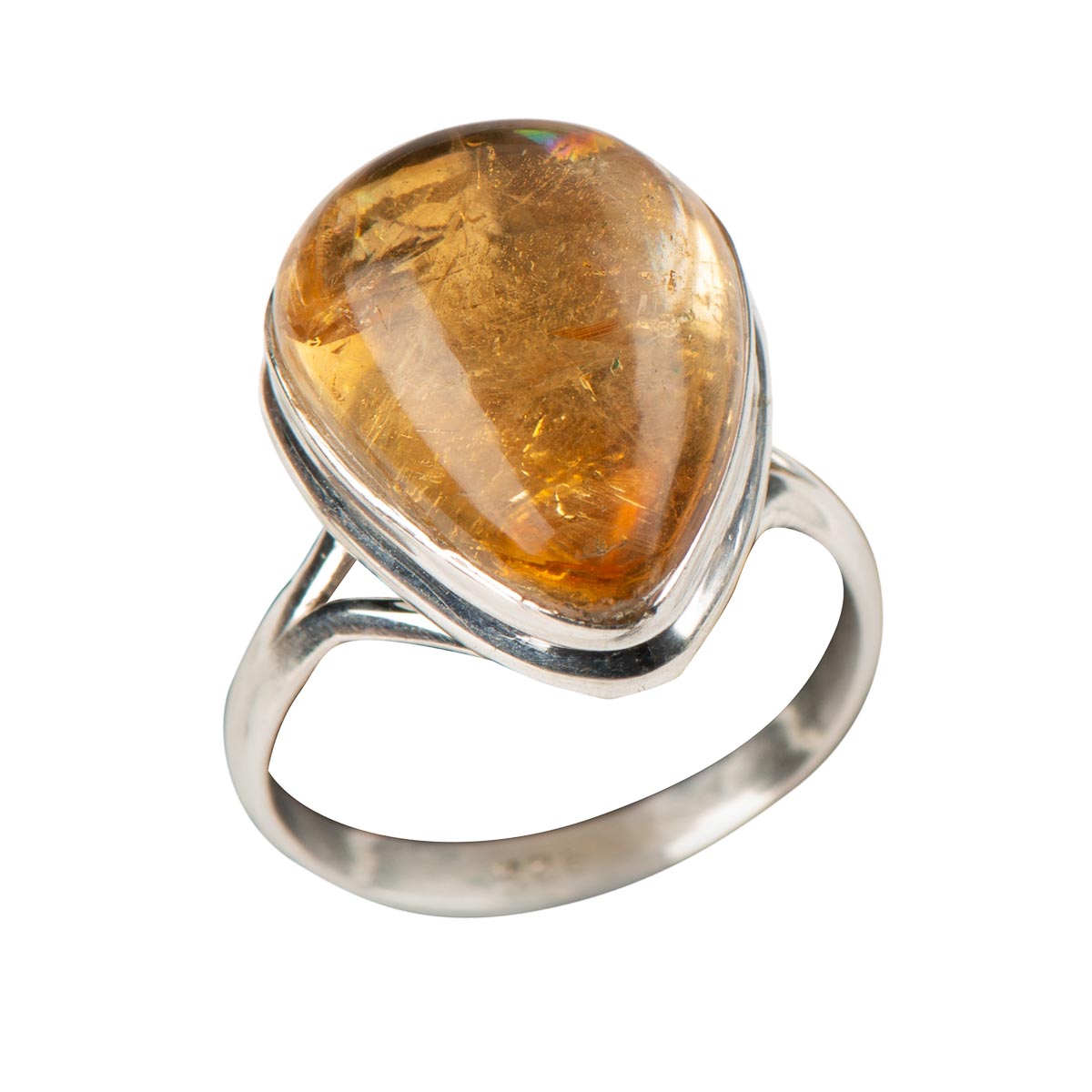 Каблучка з цитрином зі срібла  Каблучка з цитрином зі срібла