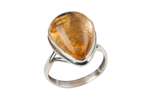 Каблучка з цитрином зі срібла  Каблучка з цитрином зі срібла