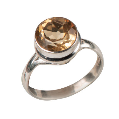 Кольцо с цитрином из серебра 