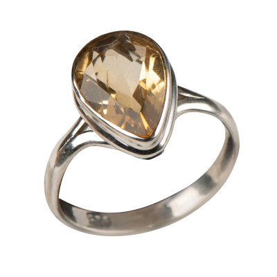 Кольцо с цитрином из серебра 