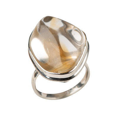 Каблучка з цитрином зі срібла 