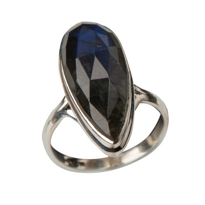 Кольцо с лабрадором из серебра