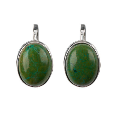 Сережки з натуральною бірюзою зі срібла