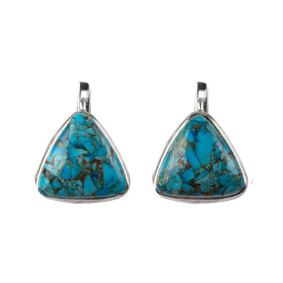Сережки з натуральною бірюзою зі срібла