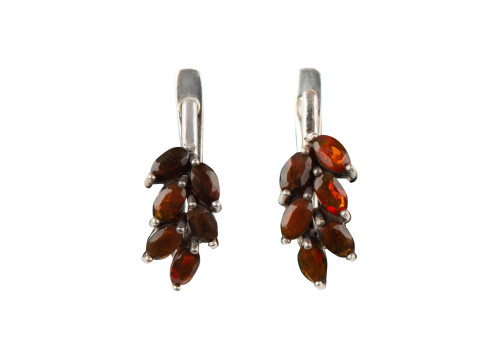 Сережки з опалом зі срібла 