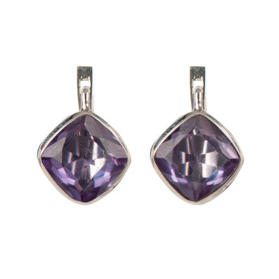 Сережки з олександритом зі срібла