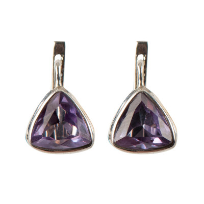 Сережки з олександритом зі срібла