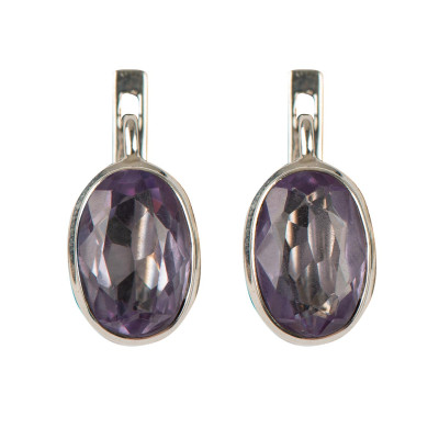 Сережки з олександритом зі срібла