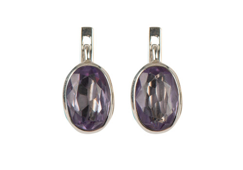 Сережки з олександритом зі срібла