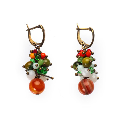 Сережки з сердоліком