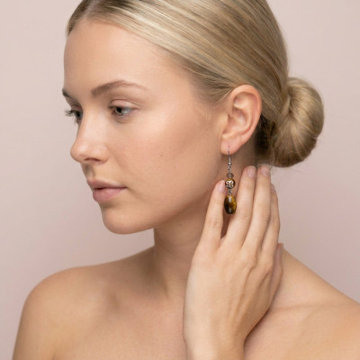 Сережки з тигровим оком 