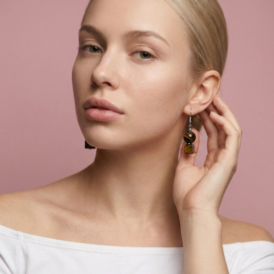 Сережки з тигровим оком 