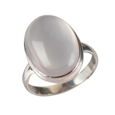 Каблучка з рожевим кварцем зі срібла