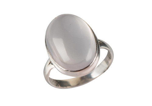 Каблучка з рожевим кварцем зі срібла